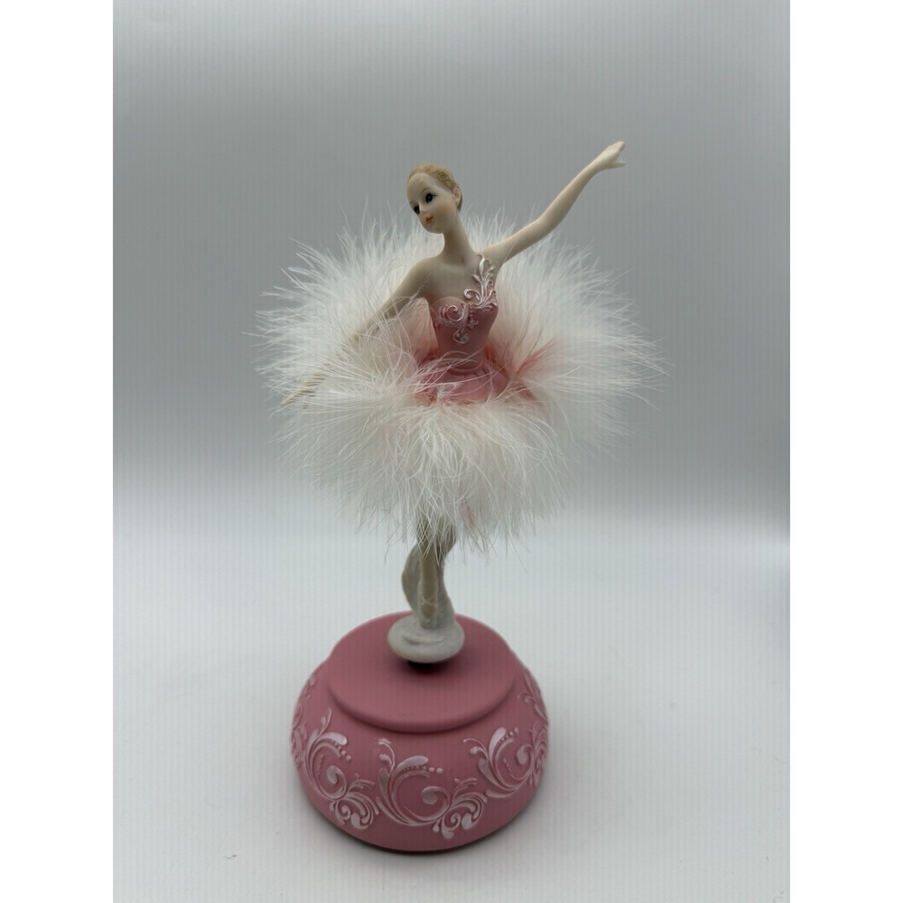 Ballerina Music Box Figurine Plays Swan Lake Tune Musical Figure Hand-Painted